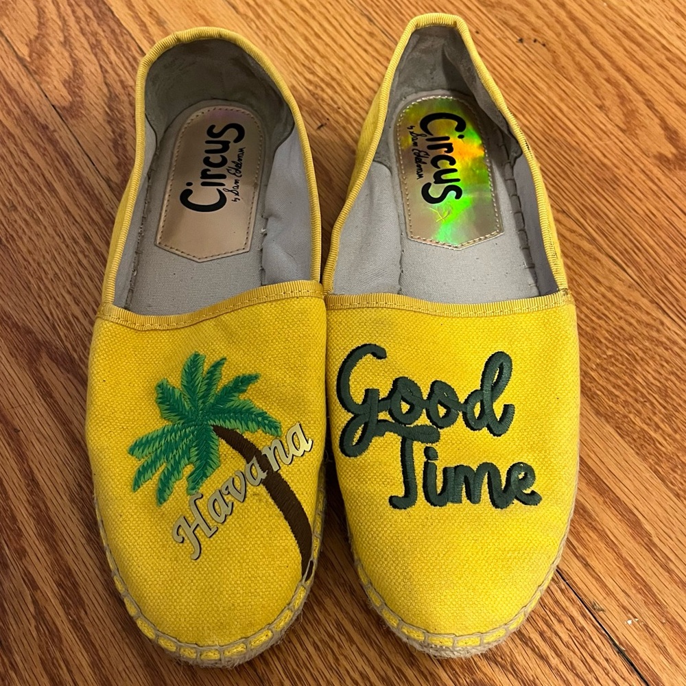 Circus By Sam Edelman Havana Good Time Espadrilles Yellow Slip On